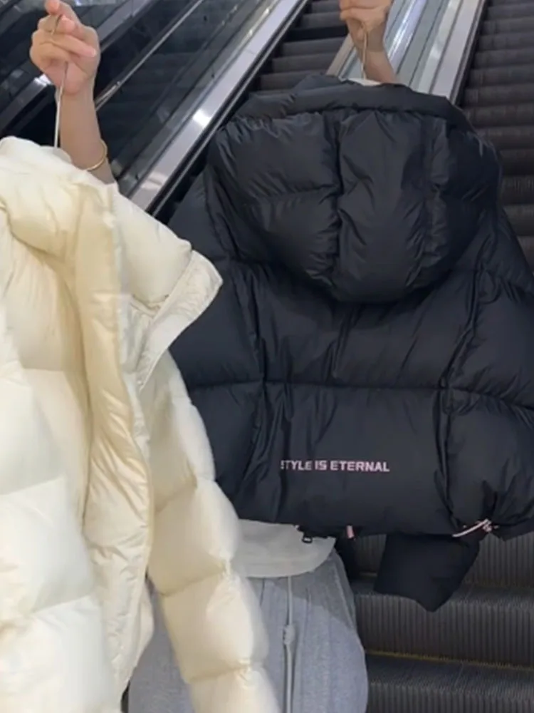 

Sli ort Puffer Jaet Women's Bla Foamy Winter Coat Thi Outerwear Ele Feel Small Size Friendly New 2025