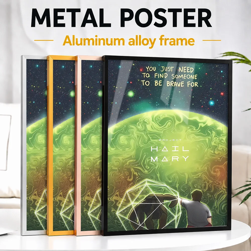 Project Hail Mary Space Scene Metal Poster With Aluminum Alloy Frame Personalized Cosmic Perspective Wall Art Ideal For Office