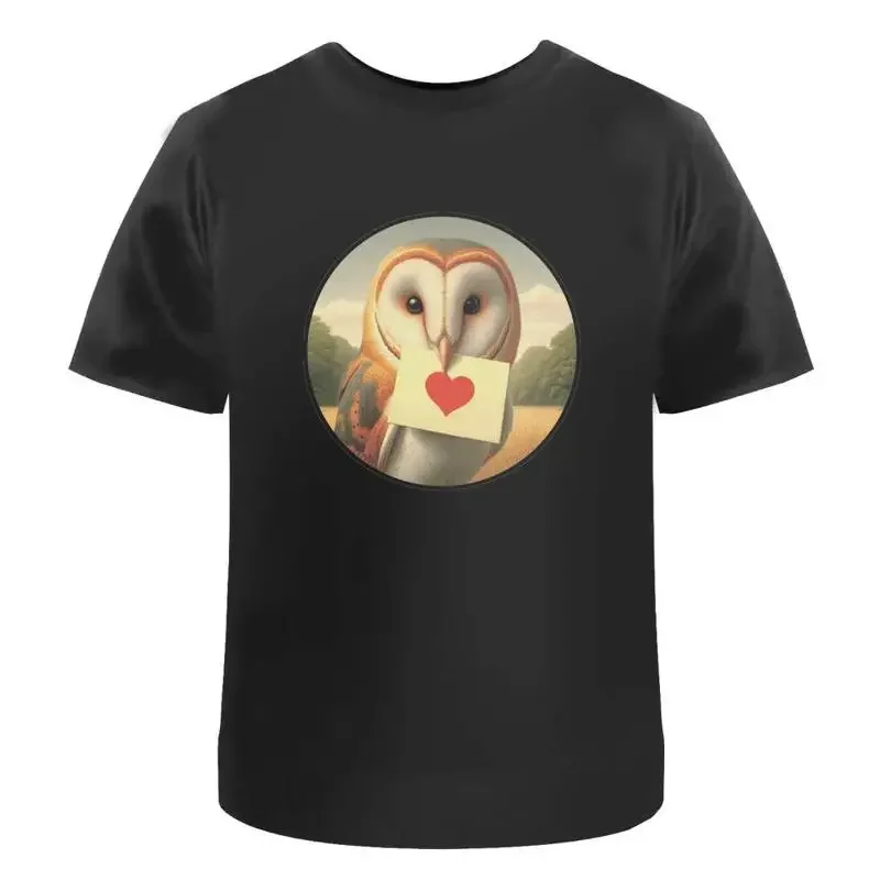 Barn Owl Love Note' Cotton T Shirt Ta053056