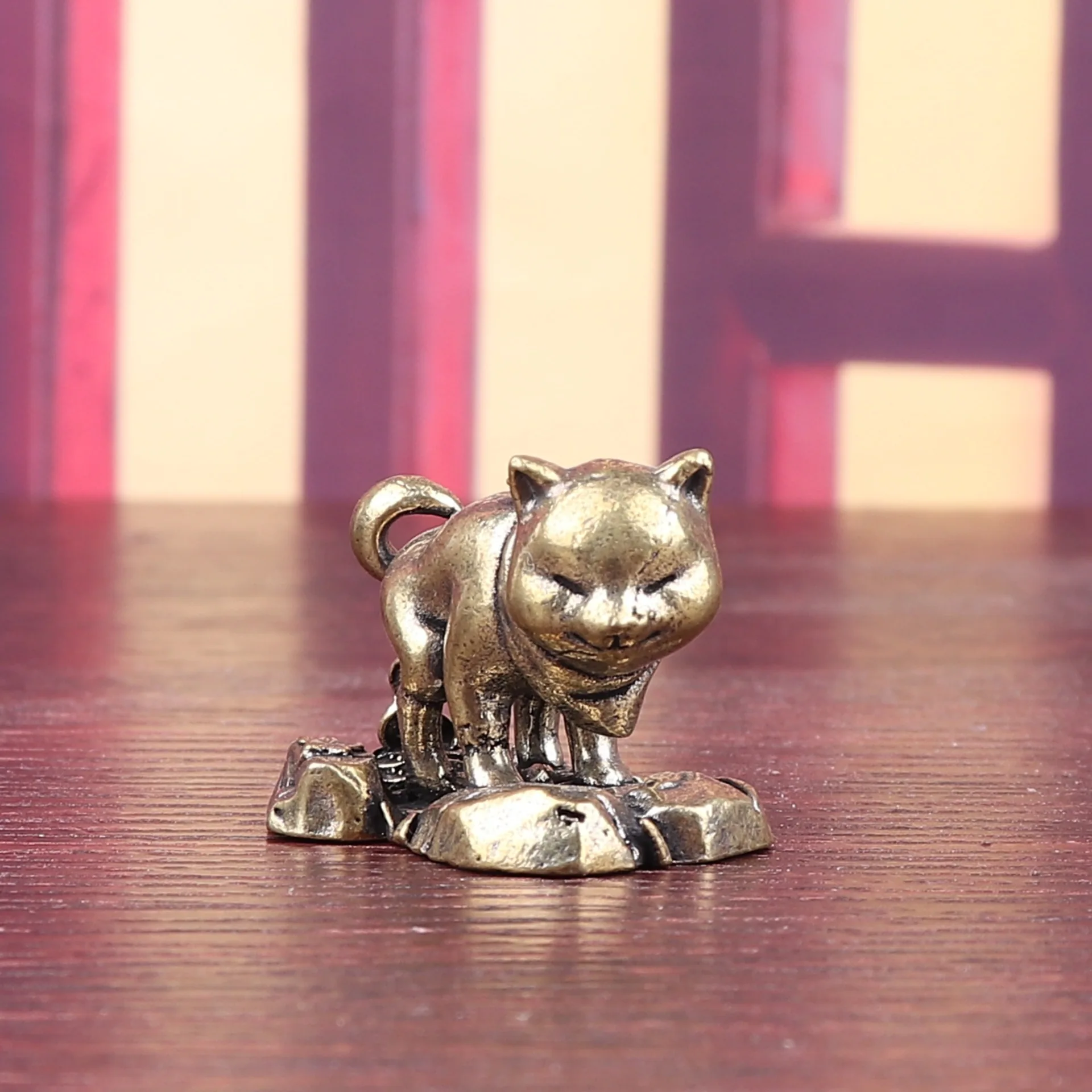 Funny Shiba Inu Miniatures Figurines Brass Animal Dog Small Statue Desktop Ornaments Vintage Home Decorations Crafts Accessories
