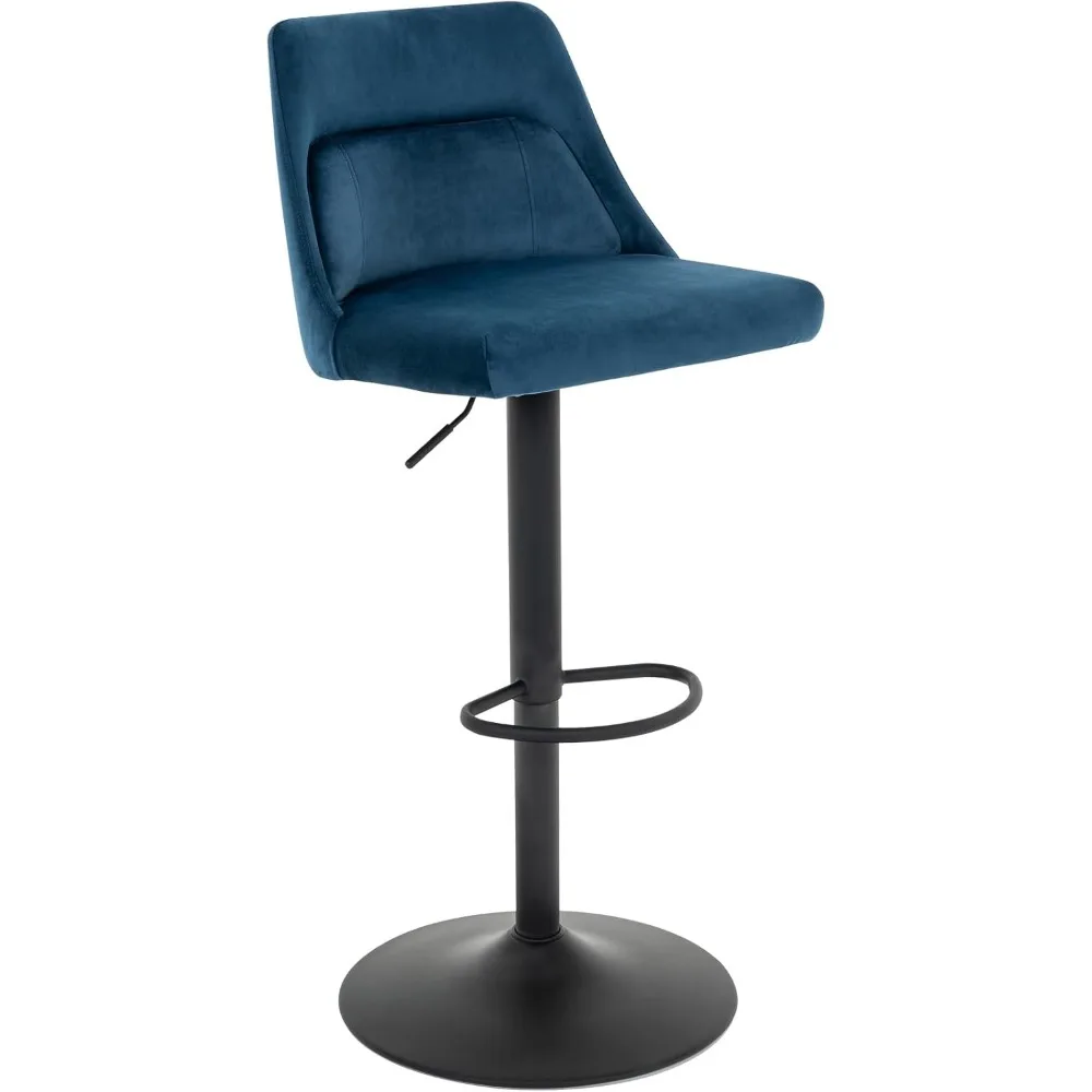 

Swivel Bar Stools, Modern Velvet Upholstered Bar Chairs, Adjustable Counter Height Bar Stools with High Back, Armless Kitchen Is