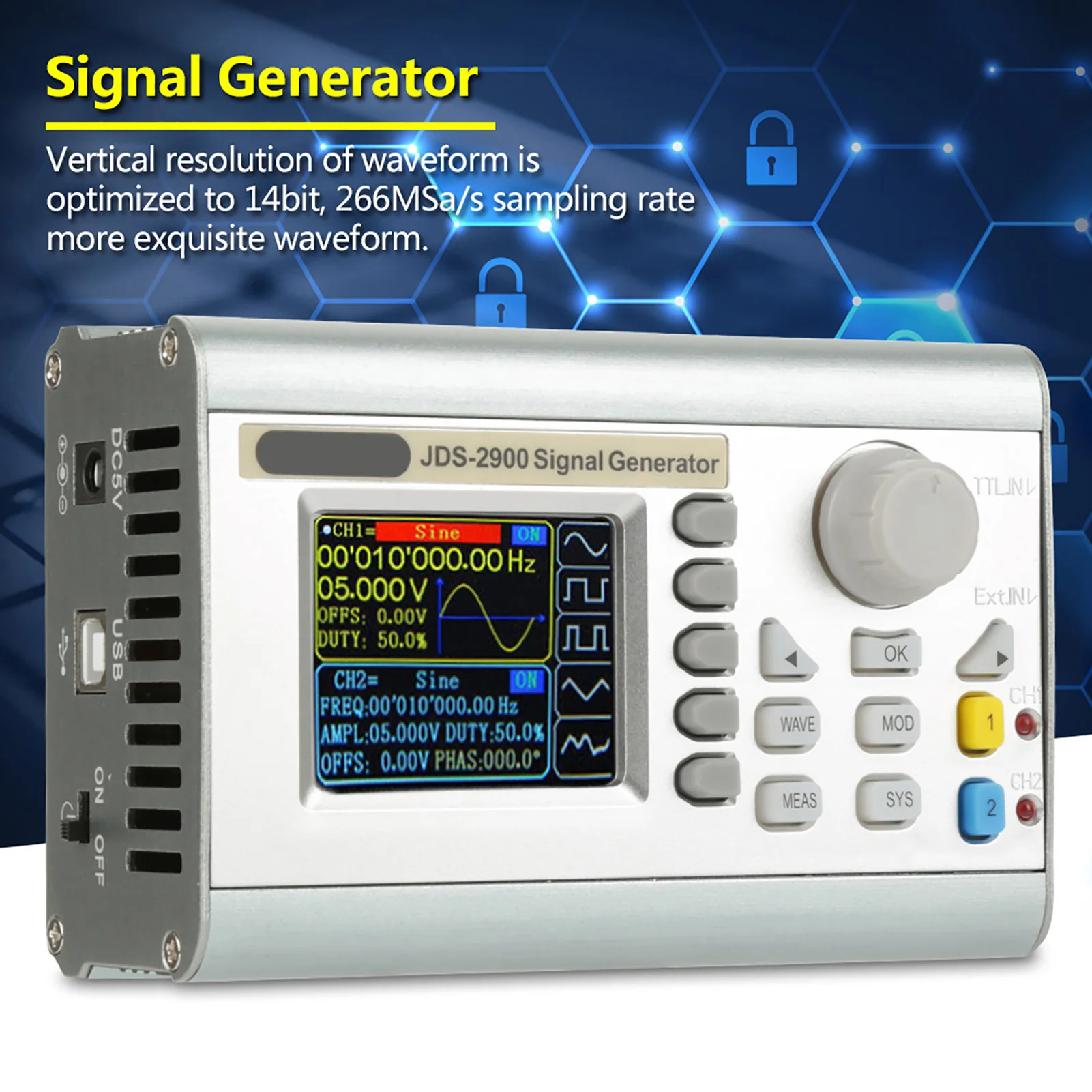 JDS2900 DDS Signalgenerator Zähler Digitale Steuerung Sinusfrequenz Zweikanaliger digitaler Signalquelle Signalgenerator Zähler