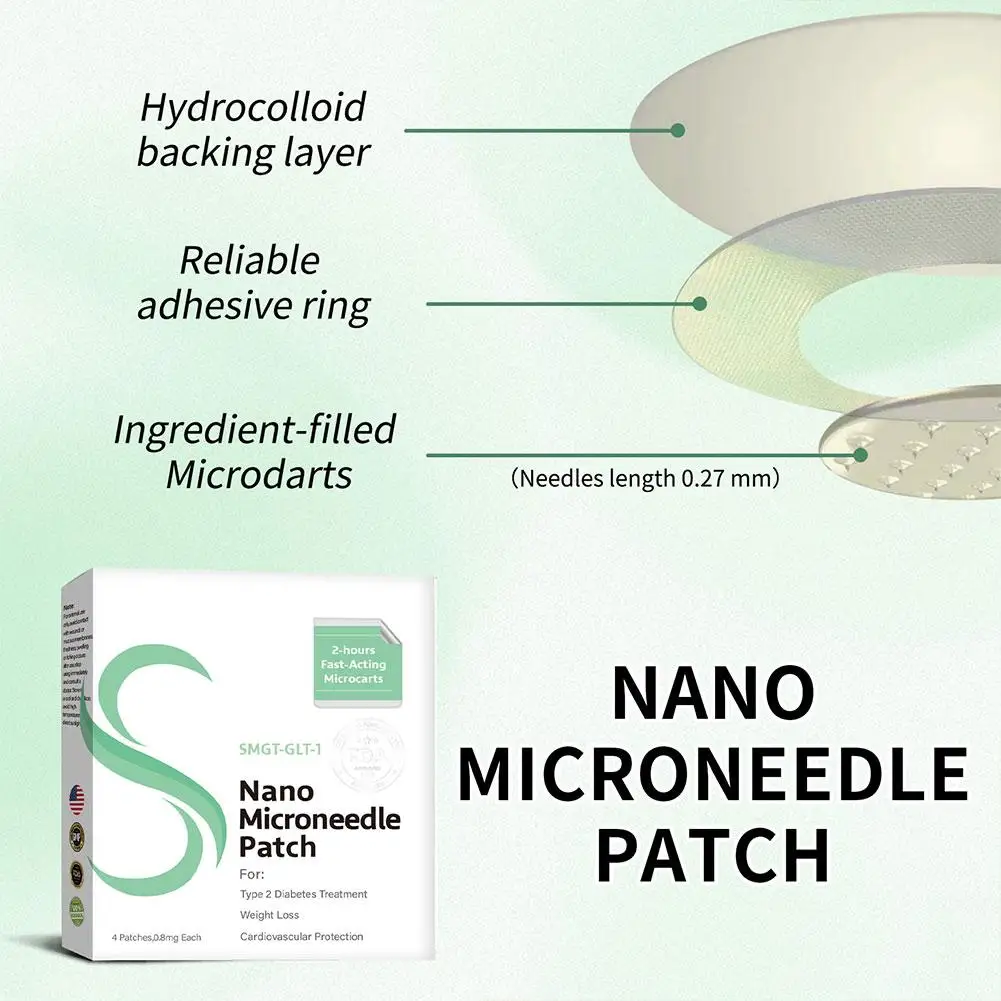 Smgt-Glp-1 نانو ميكرونيدلز التصحيح طويلة الأمد Glp-1 ميكرونيدلpatch رقيقة جدا لطيف ميكرونيدلز غير مؤلم للرجال والنساء #4