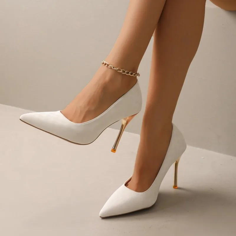 

Fashion Red 10cm Super High Heel Pumps Women 2026 Trend Pointed Toe Stiletto Heels Wedding Shoes Woman Plus Size 43 Party Shoes