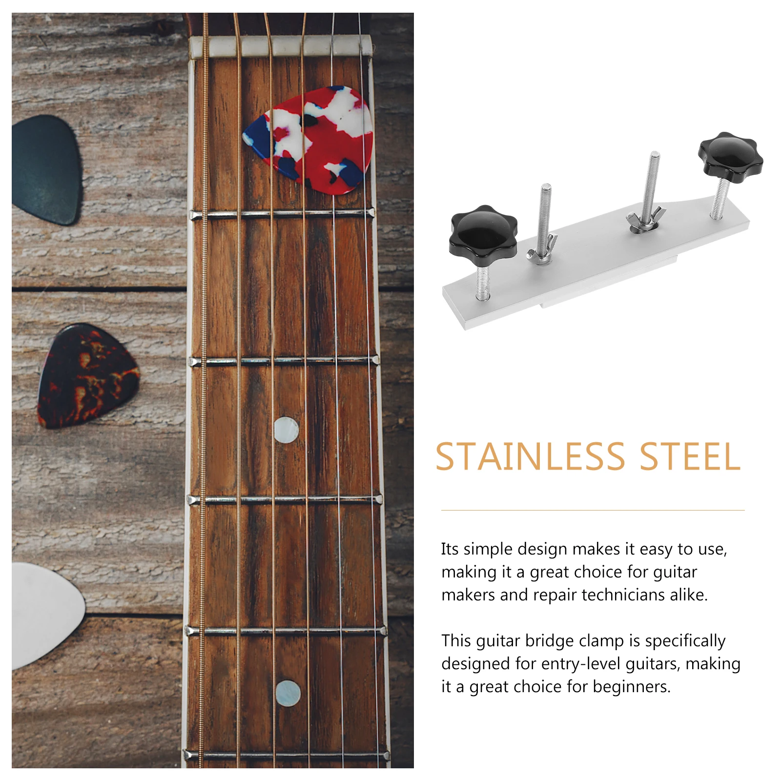 

Guitars Bridge Clip Repair Tool Tools Luthier Acoustic Clamp Piano Maple Accesories Silver Mounting
