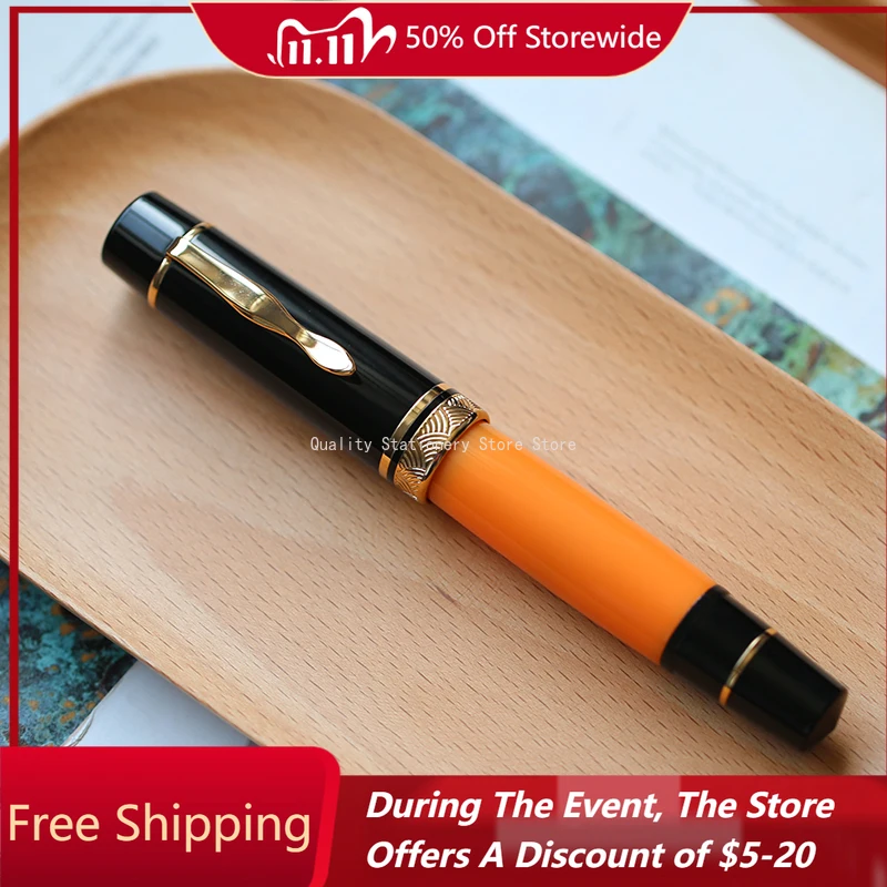 

Новая перьевая ручка MAJOHN 139, полностью латунный поршень из смолы, акриловая, No 8/NO,6/длинный нож, EF/F/M, чернильная ручка с наконечником, гладкий студенческий подарок для письма