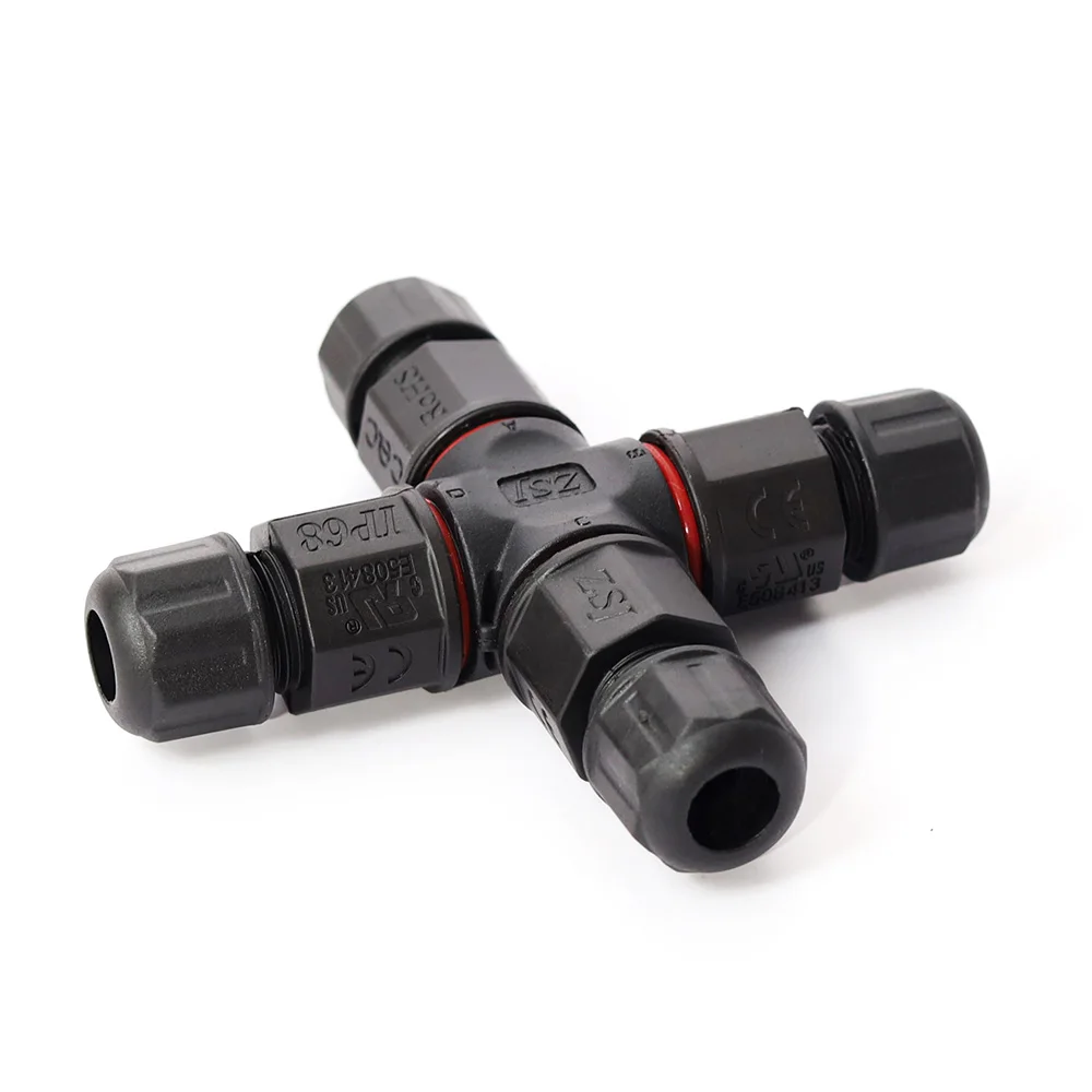 Waterproof IP68 Wire Diameter 3mm-12mm Nylon I Type/ X Type / T Type 3 Pin Connector for Miboxer LED Outdoor lights connection