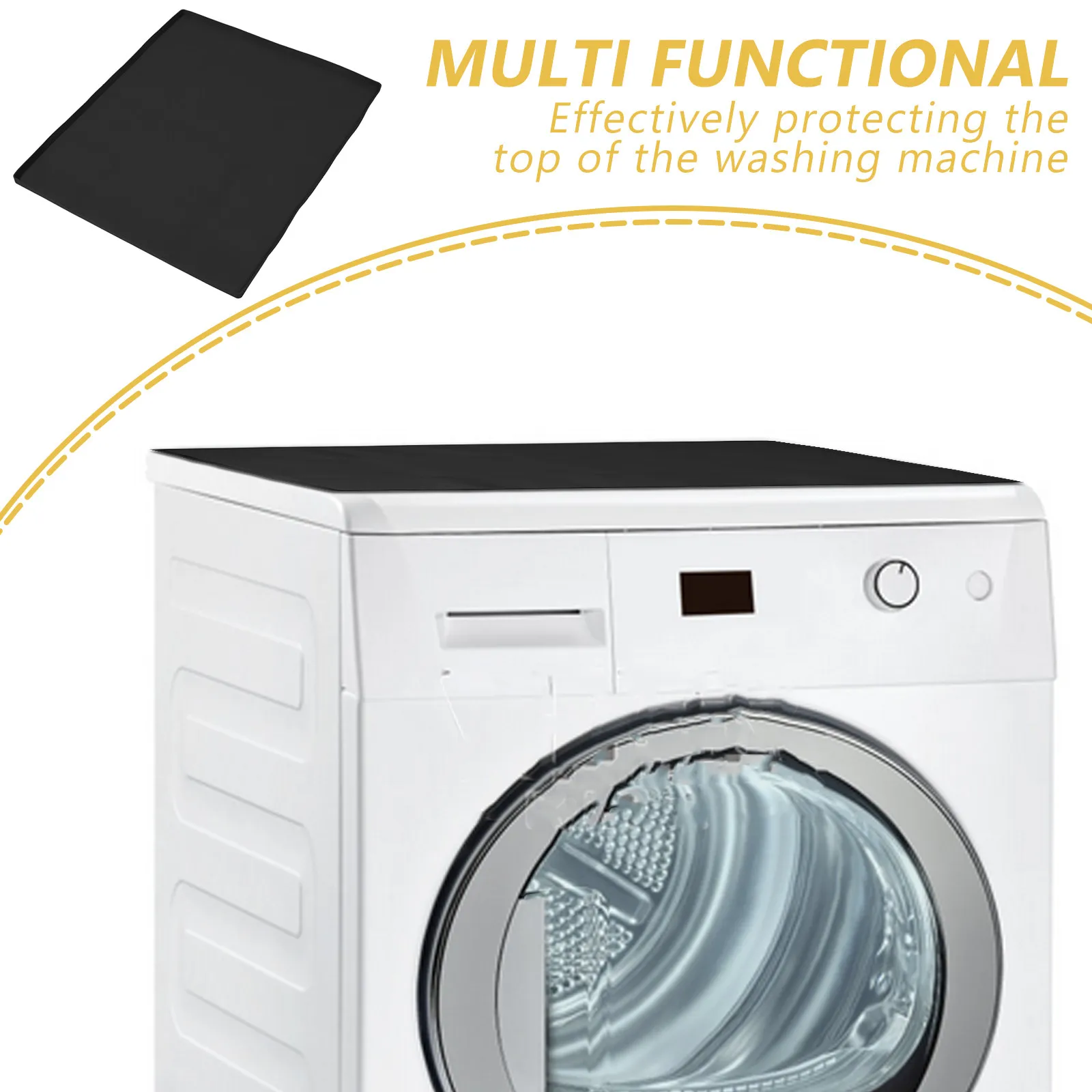 

Silicone Washing Machine Protector Mat Durable Anti Slip Gray Color Multipurpose Laundry Cover Fits Machines Easy Clean