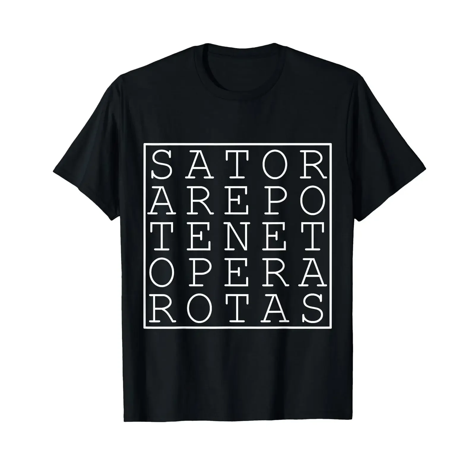Sator Square Arepo Tenet Opera Rotas T Shirt black vintage Washed Top For Everyday Wear Stretched graphic Soft Stylish homme