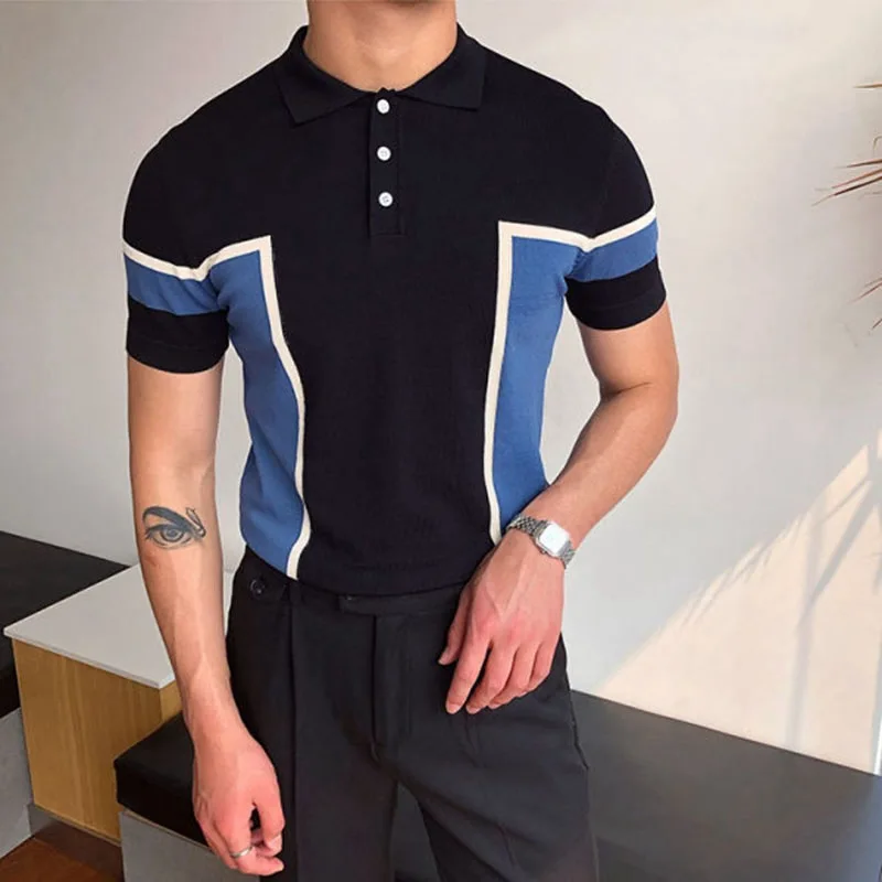 Summer Fashionable Men's Short Sleeve  Shirt Trendy Inst Shirt Loose Fit Embroidered Detail Cool Feeling City Walk Cotton