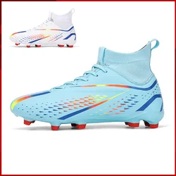 Size 33-45 New Soccer Shoes for Kid Adult Socks Football Sneakers AG Long Nail TF Short Nail Women's High Top Training Shoes