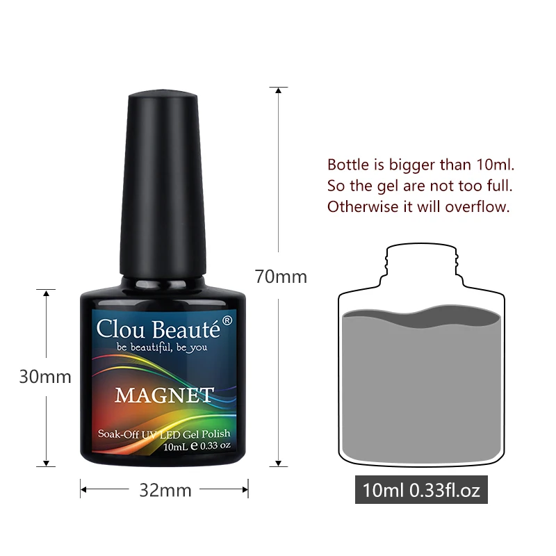 Clou Beaute 10ML Aurora Estrelado Olho de Gato Gel Polonês Nail Art Soak Off LED UV Vernizes Semi Permanentes Híbrido Fosco Top Base Coat