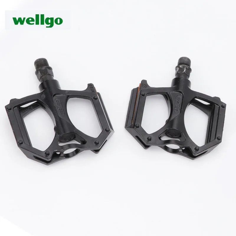 WELLGO-Ultralight Double DU Aluminium Pedals, Mountain Bike, Fixed Gear, Threaded Bearing Pedals, Bicycle Accessories