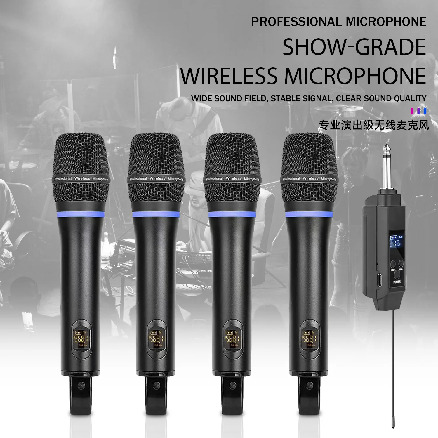 GAW-022 household universal wireless microphone metal smart singing live broadcast sound card stage HD dynamic microphone