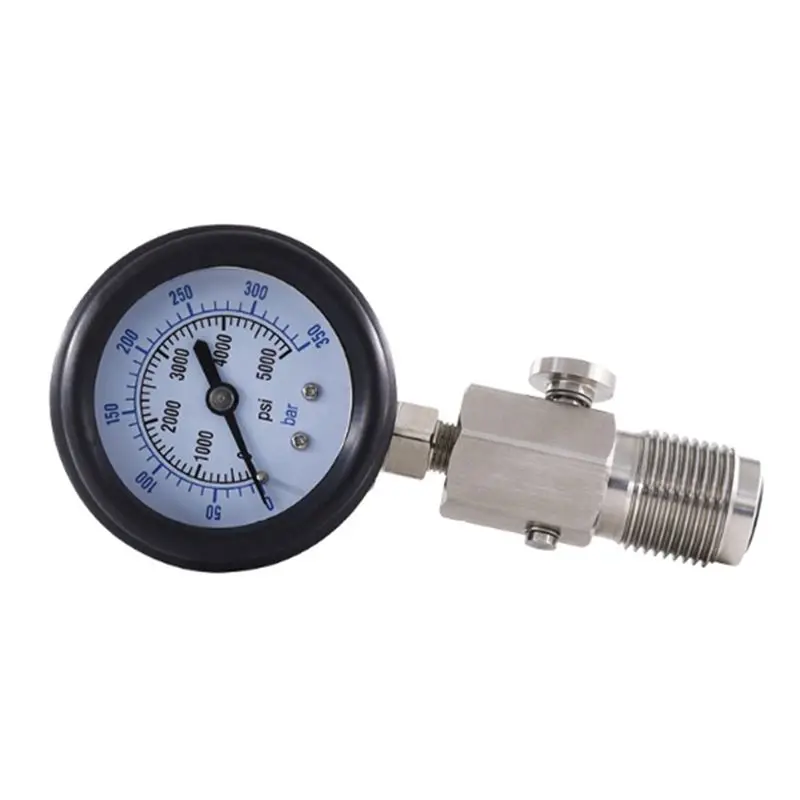 HOES-2X New DIN Air Tank Pressure Checker For Scuba Diving With 350Bar Gauge,Diving Gauge With Handle