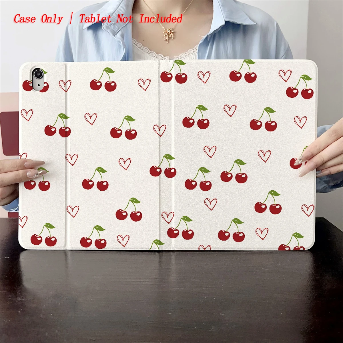 

2025 Premium Cherry and Heart Pattern - A case suitable for multiple Apple tablet computers such as iPad/iPad pro/iPad air