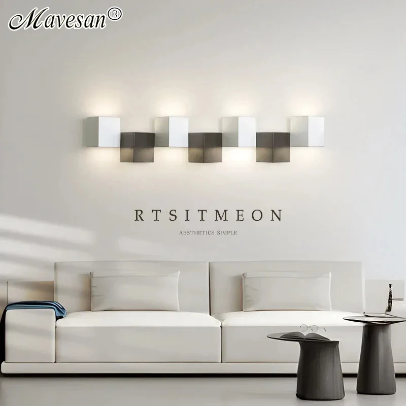 

Black White Design Led Wall Lamp For Living Room Bedroom Bedside Art Creative Wall Lights Home Decor Modern LED Wall Sconce