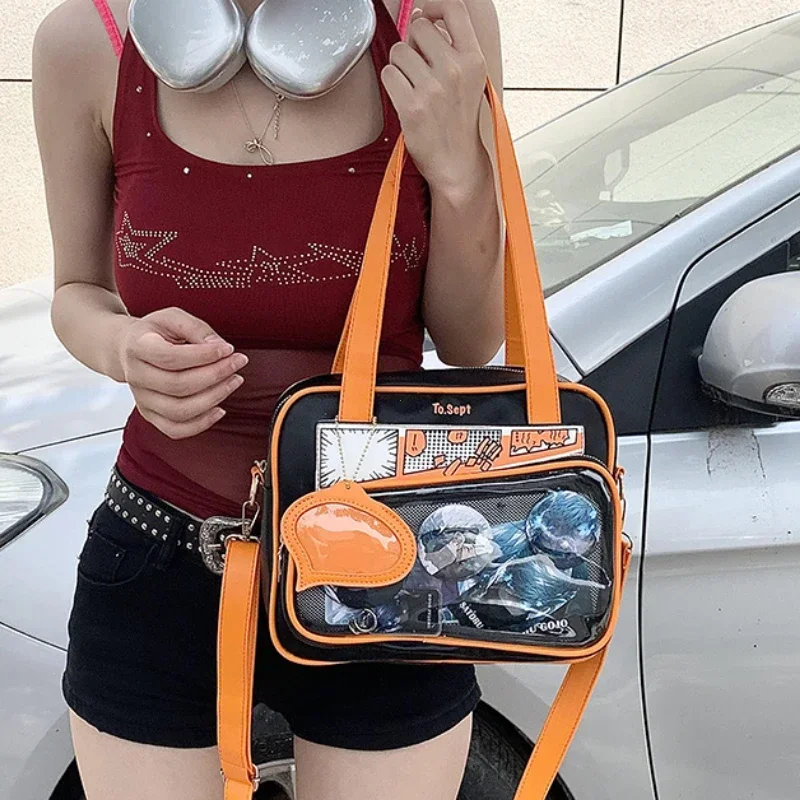 Japanese Comic Tote JK High School Girls Shoulder Bag Small PU Itabag Women College Student Crossbody Bags Ita Bag with Insert view 5