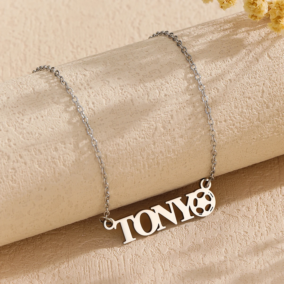 

Cxwind Custom Soccer Name Necklace Stainless Steel Personalized Pendant Choker Neck Chains Women Girls Jewelry Gift