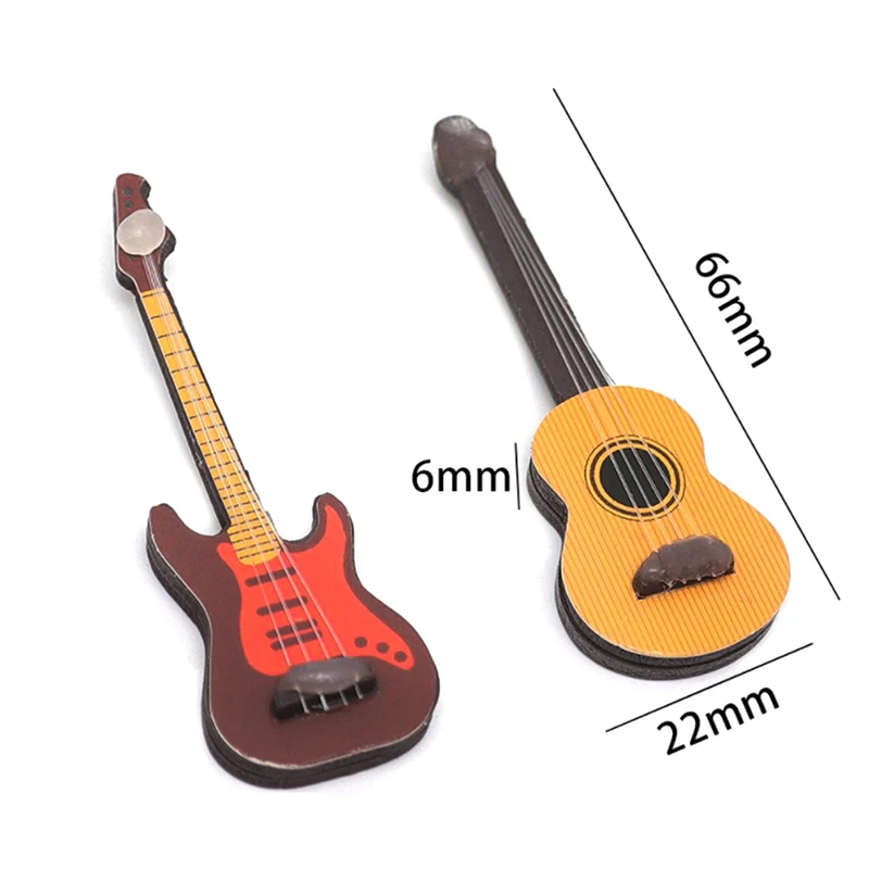 1:12 Dollhouse Miniature Mini Classic Guitar Model Toy Instrument for Home Decoration Wood Craft Kids Gifts