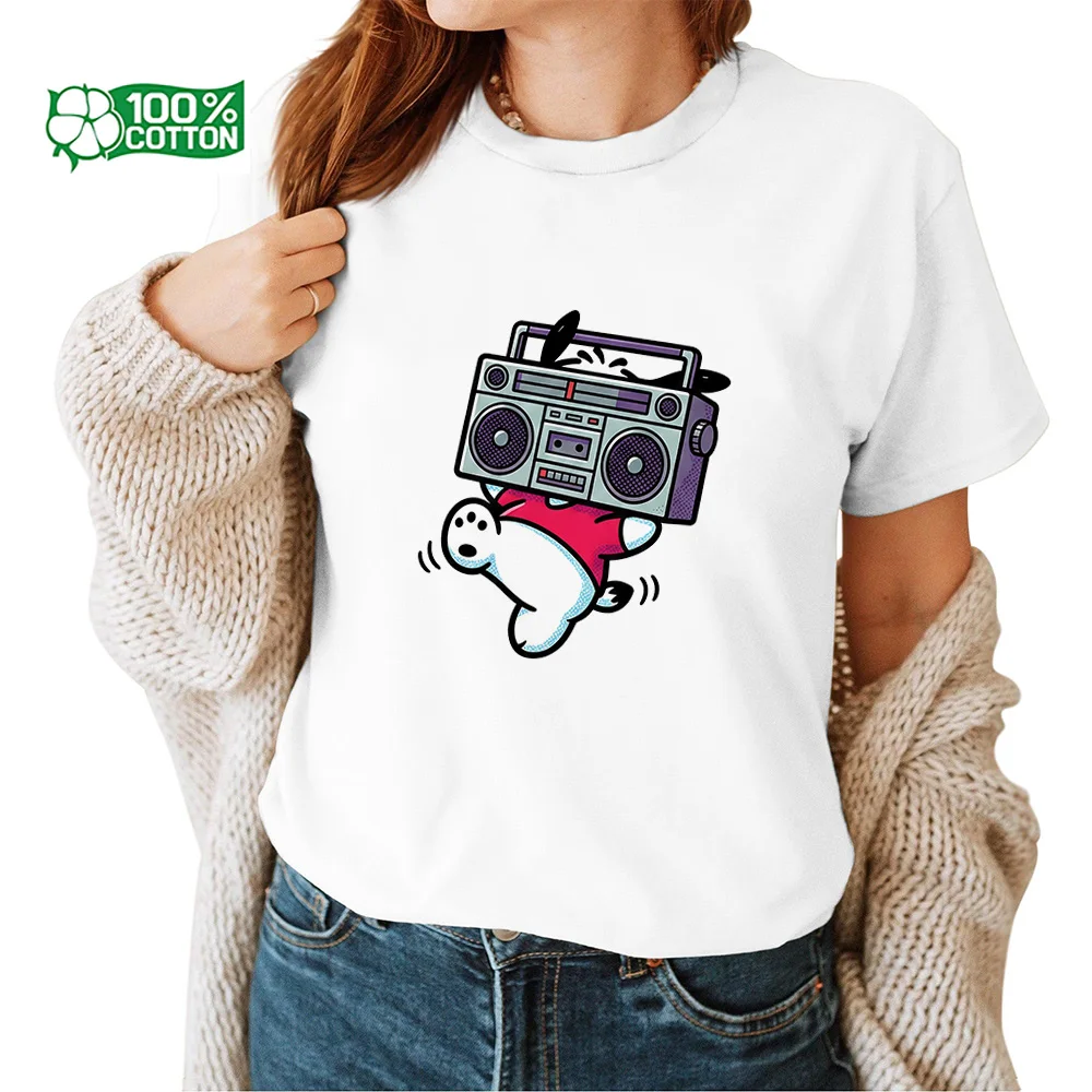 

Sanrio Pochacco Running Dog Pattern T-Shirt 100% Cotton Jersey Fabric Soft Breathable Unisex Top Casual Daily Wear Clothing