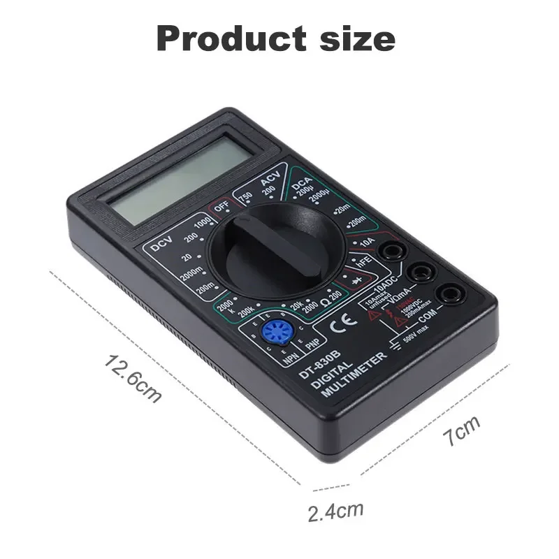 LCD Digital Multimeter AC/DC 750/1000V Digital Mini Handheld Multimeter for Voltmeter Ammeter Ohm Tester Meter With Probe