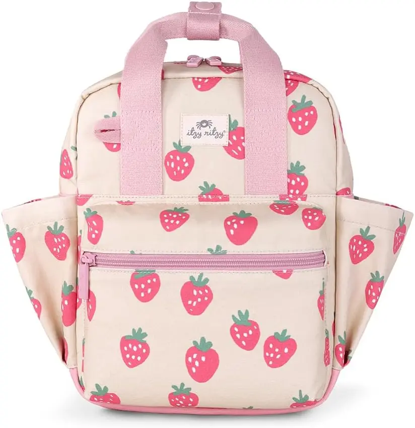 

Backpack - Daycare Bag - Features Adjustable Shoulder Straps Strawberry school bag