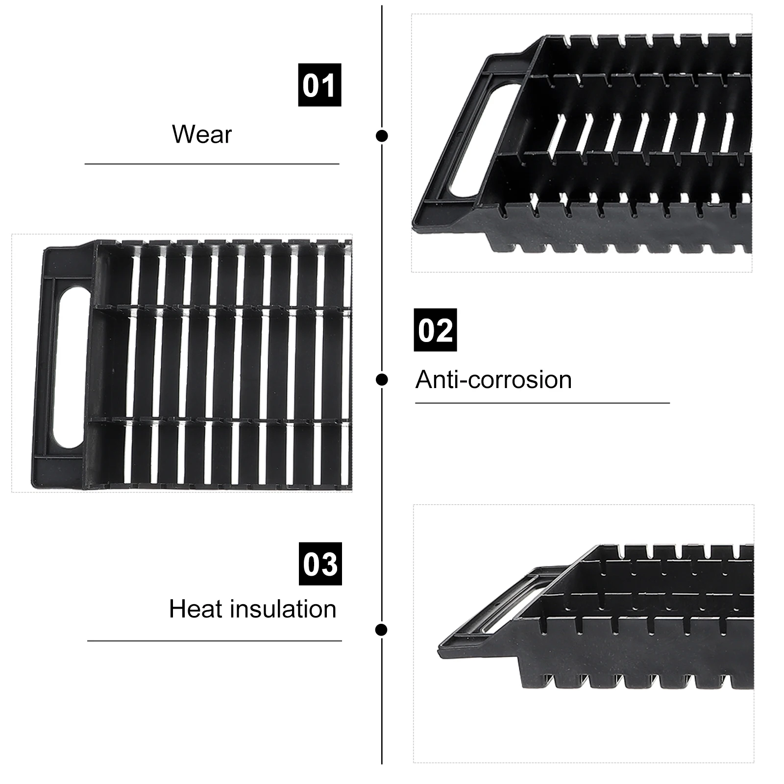 

2pcs Anti-static Bar Frame Black Easy Install Pcb Rack Static-free Bracket Circuit Board Storage Stand Heat Insulation Long Use