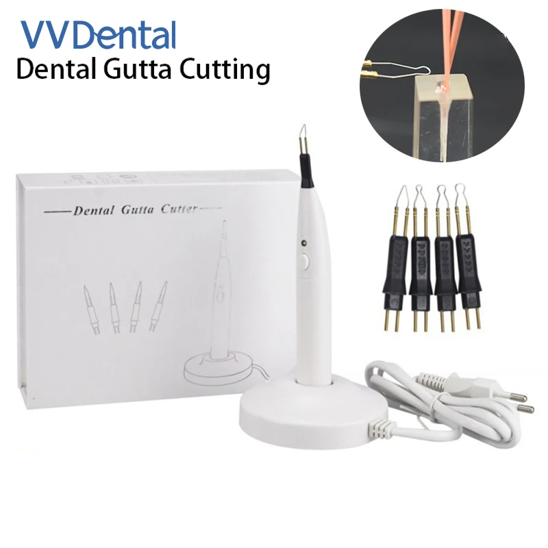 Dental Tools Dental Gutta Percha Cutter with 4pcs Tips Rapid Heating Hemostatic Pen Dental Endodontics Cutta Percha Cutting Tool