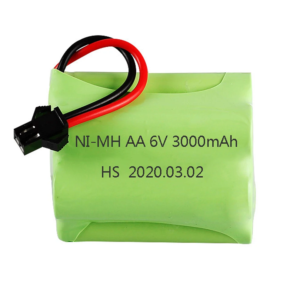 Ni-mh-bateria para brinquedos, 6 v, 3000mah, sm, brinquedo, carrinhos, robôs, barcos, armas, 5 * aa, 6 v, pacote de baterias, acessórios