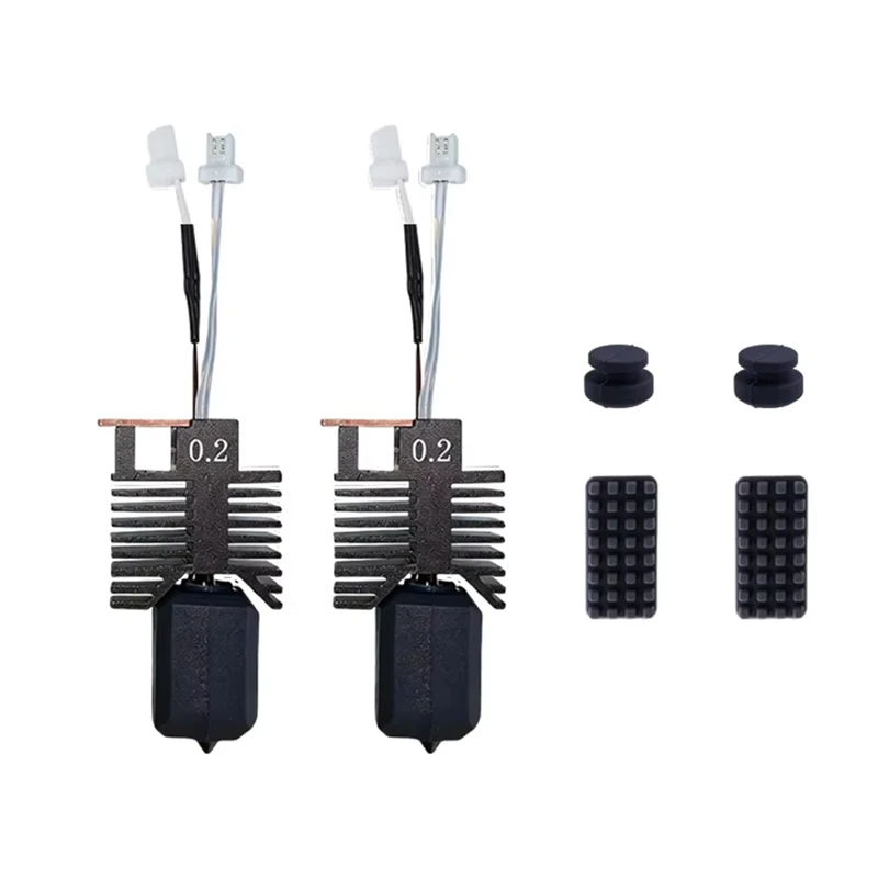 DT21 Full Assembled Hotend Kit for Snapmaker U1, Hardened Steel Nozzle 0.2mm 3D Printer Accessories 2 Pack