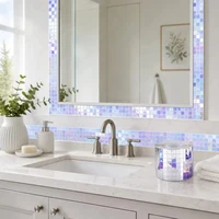 4x100cm DIY Mosaic Mirror Tile Stickers Self Adhesive Wall Decoration Kit 3D Background Decor For Party Holiday Craft Home New 4