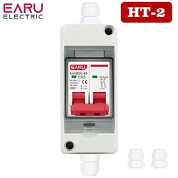 HT-2 Plastic Waterproof IP65 Outdoor Panel Installation Junction Distribution Box with circuit breaker combination MCB DPN DZ47