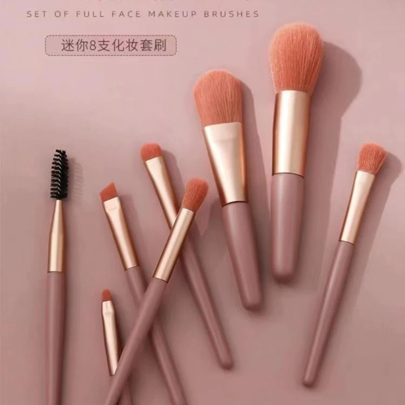 8 pezzi set di pennelli per trucco morbido e soffice kit portatile per fondotinta ombretto correttore miscelazione fai da te pennello per trucco strumento per trucco di bellezza
