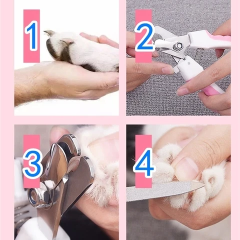 Pet Nail Clippers Set Stainless Steel Cats Dogs Universal Trim Nail Clippers Convenient Labor-Saving Cat Supplies