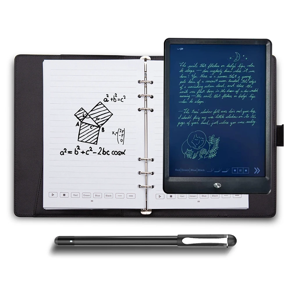 Smart Pen Writing Set Includes Smartpen Smart A5 PU Leather Notebook &Reusable Writing Tablet & B5 Paper BT Wireless Connectioт