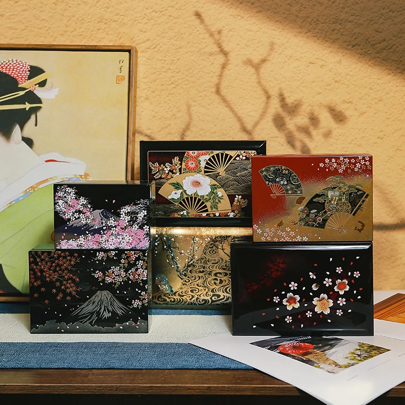 Japanese Import Yamanaka Lacquer MOP Jewelry Box Small Luxury Gold Trim Craft Storage Case