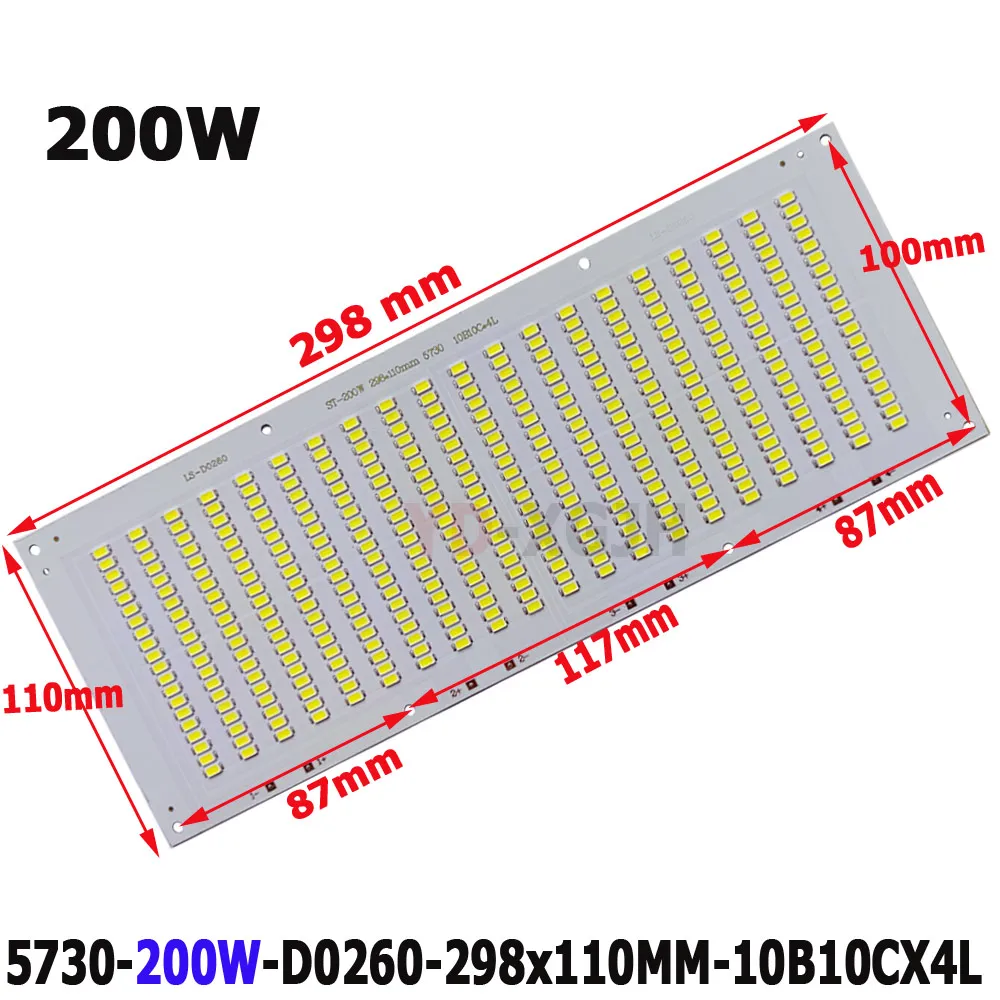 Full Power LED Floodlight PCB 20W 30W 50W 100W 150W 200W SMD 5730 LED PCB Board Lamp Aluminum Plate for Rectangle Led Floodlight