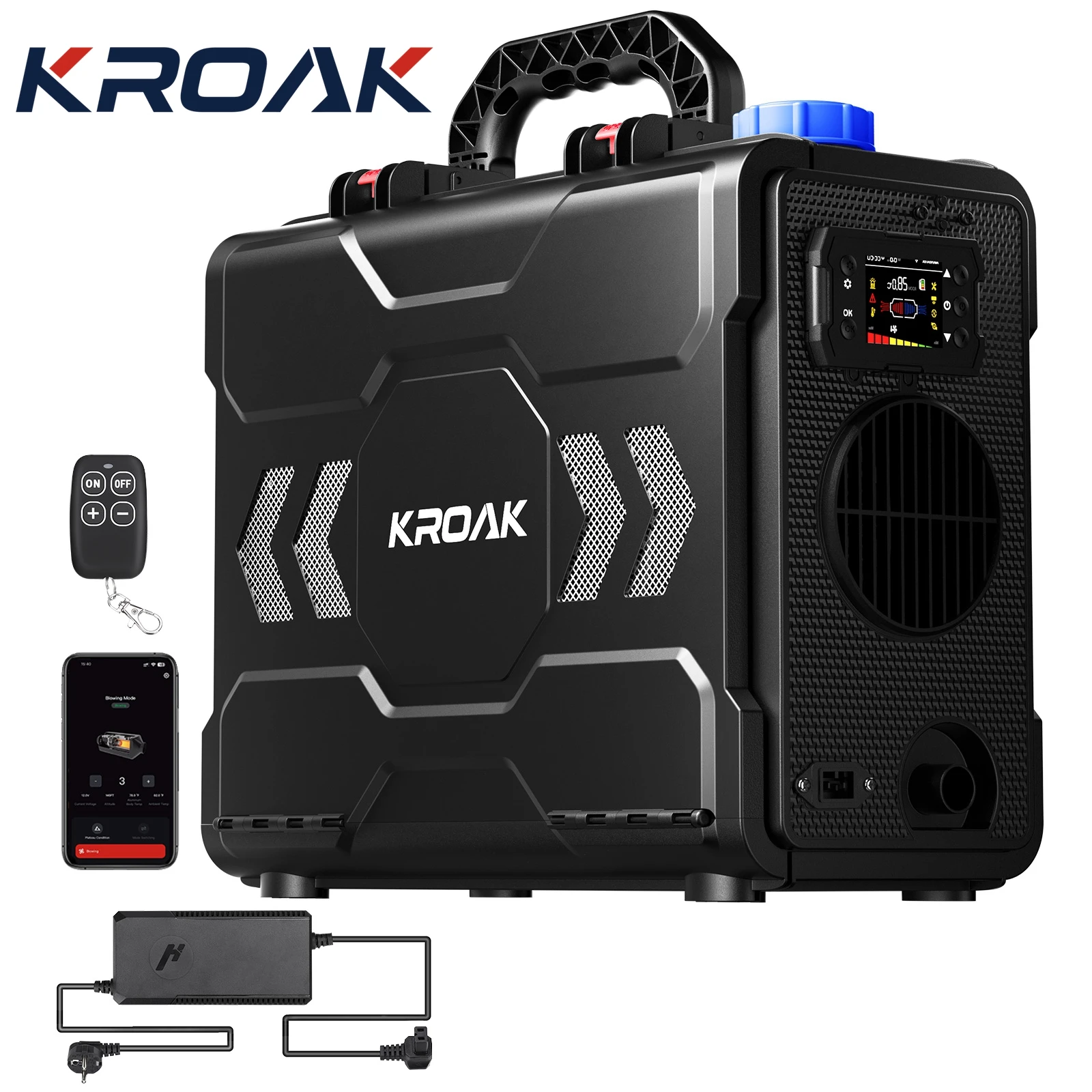 KROAK 12V Portable Diesel Air Heater 2024 Upgrade TB2 Diesel Heater 8KW All-in-One Parking Heater Bluetooth APP Control