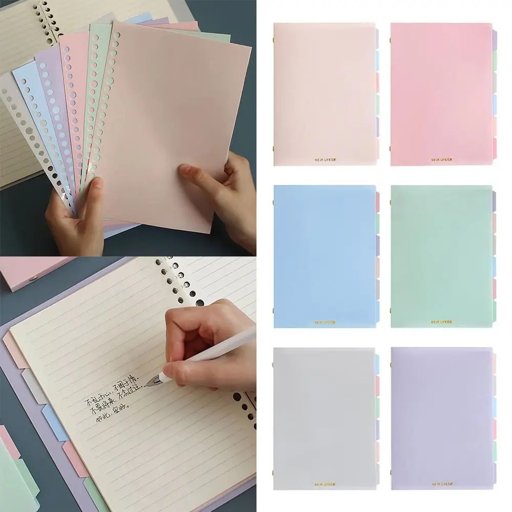 

Soft A5 Binder Notebook Pastel Color Refillable A5 Notepad with Pastel Index Divider Removable A5 Filling Paper Calendar