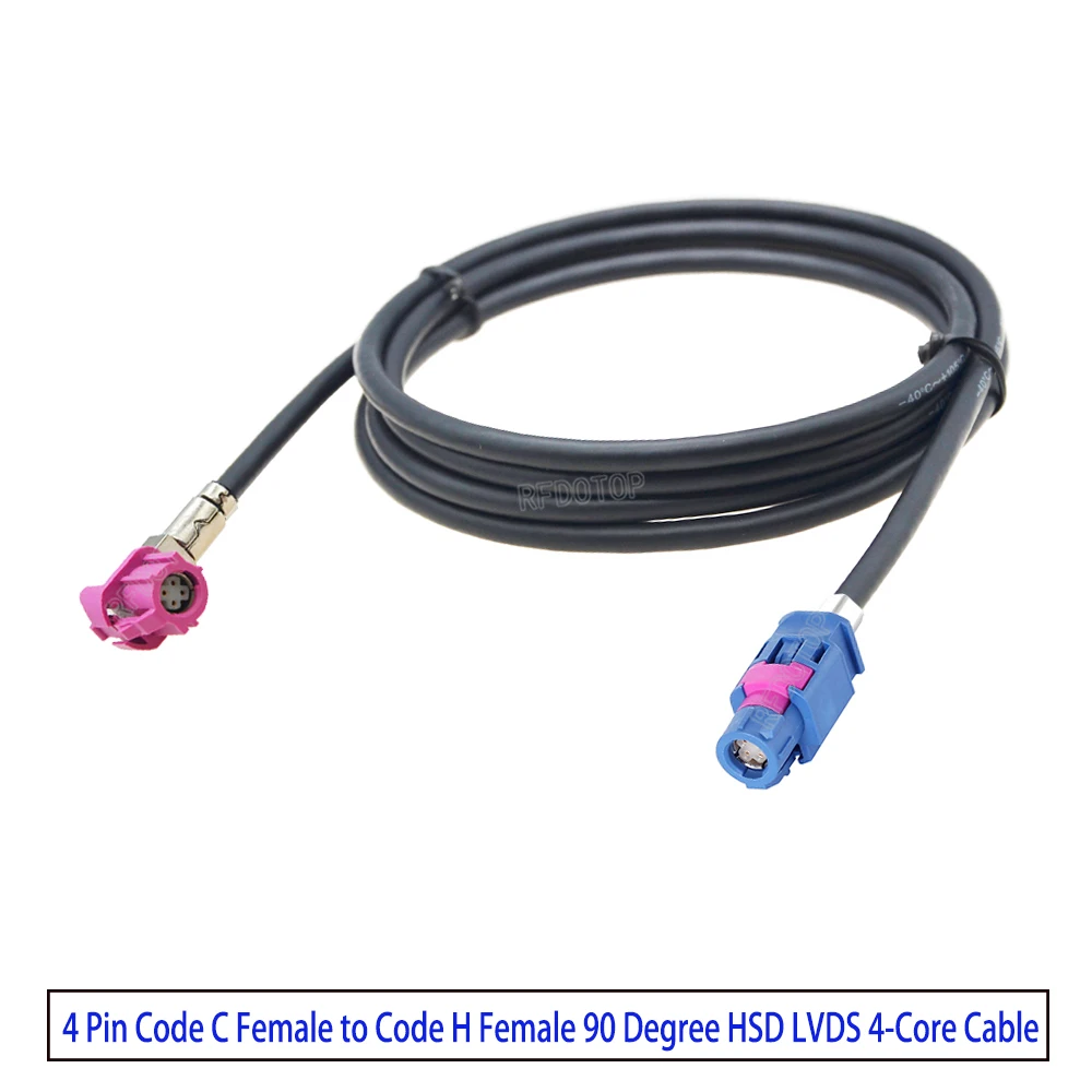 4-Pin HSD LVDS Cable Car Video Line Cable Code C/Z Female to Code H Connector for Mercedes-Benz Audi Navigation GPS Audio Wire