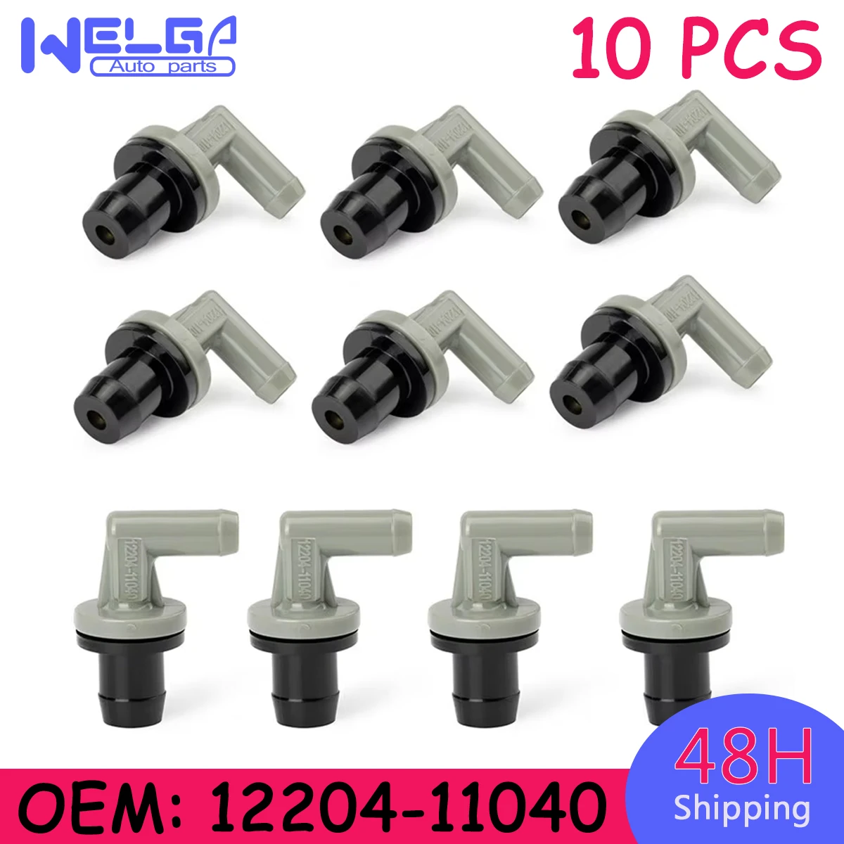 

10PCS OEM 12204-11040 Crankcase Ventilation PCV Valve Auto Parts Positive For Toyota Corolla Camry Celica Tercel Paseo Raum Sera