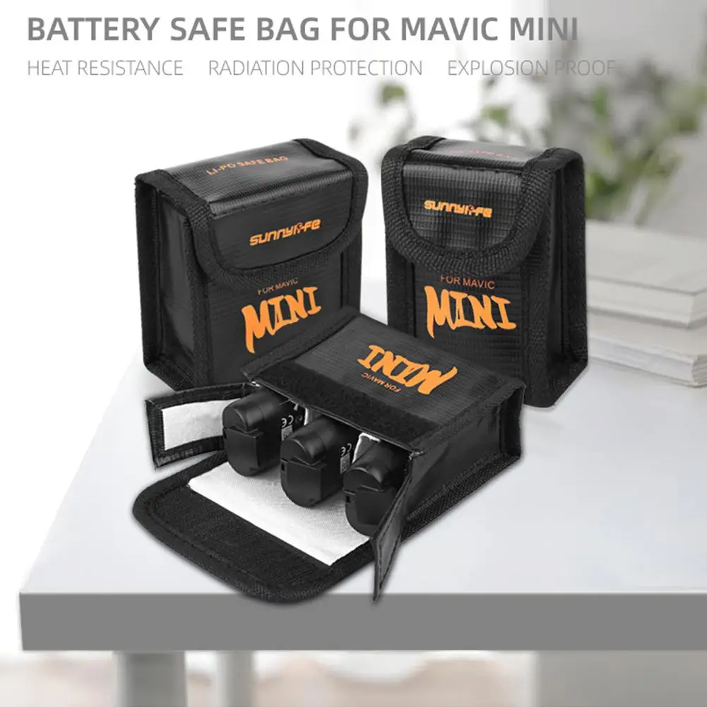 3 saco de armazenamento de bateria para dji mavic mini drone bateria à prova de choque bateria à prova de explosão segurança caso protetor