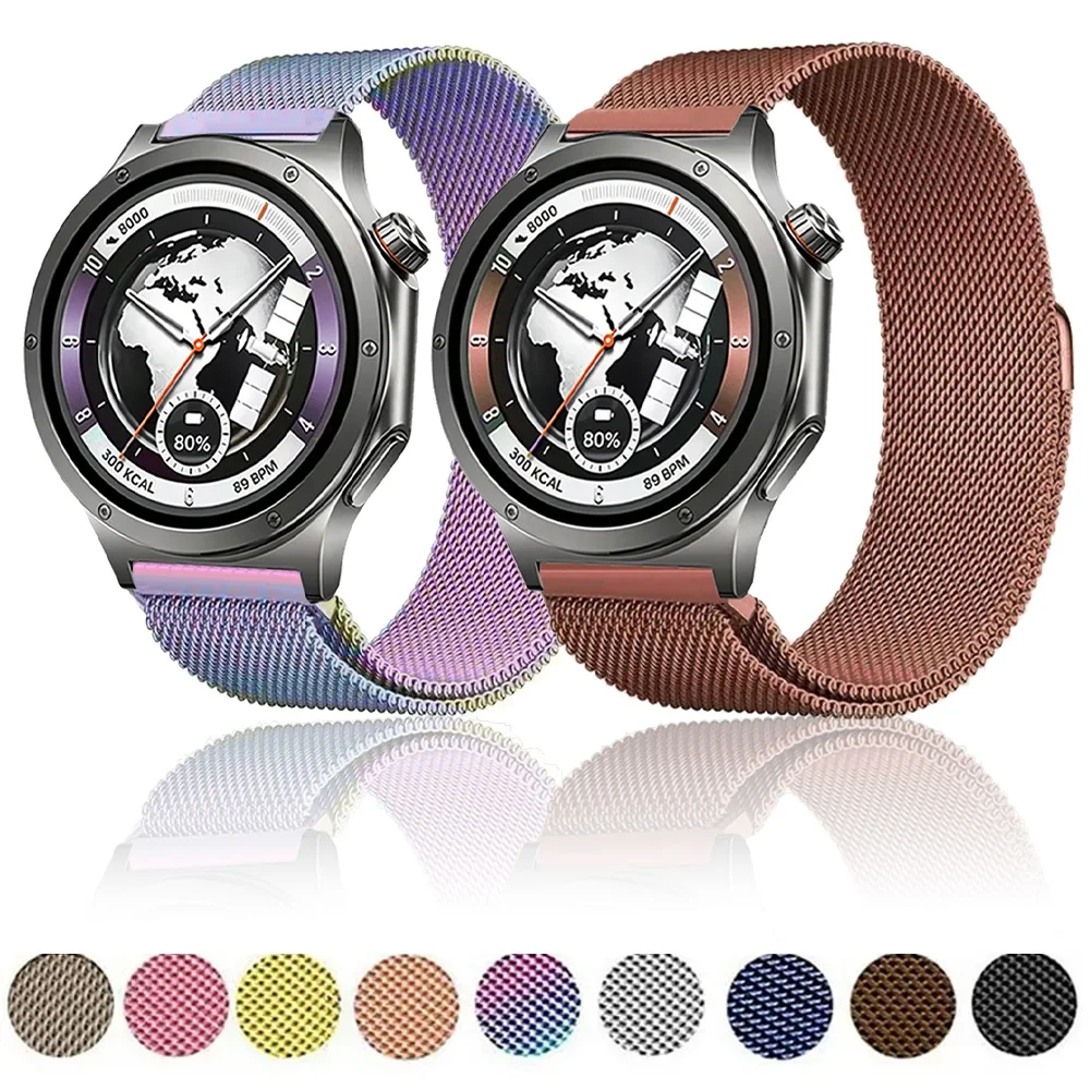 20mm 22mm Metal Milanese Strap For Oneplus Watch 4/3/2/Lite OPPO X3-S-X2 Magnetic Loop Watchband For Amazfit Balance 3 2 Bip Max