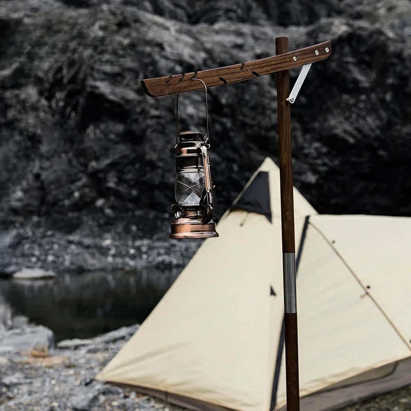wood camping camping oak light stand