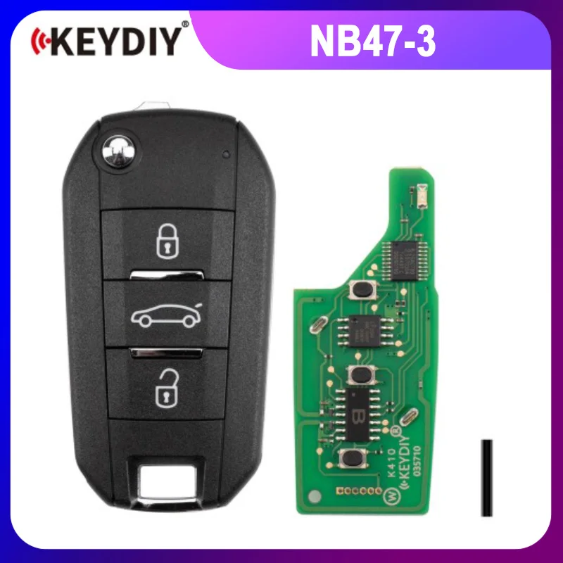 KEYDIY KD NB47-3 Universal Flip Remote Key 3 Buttons Compatible with Peugeot Type