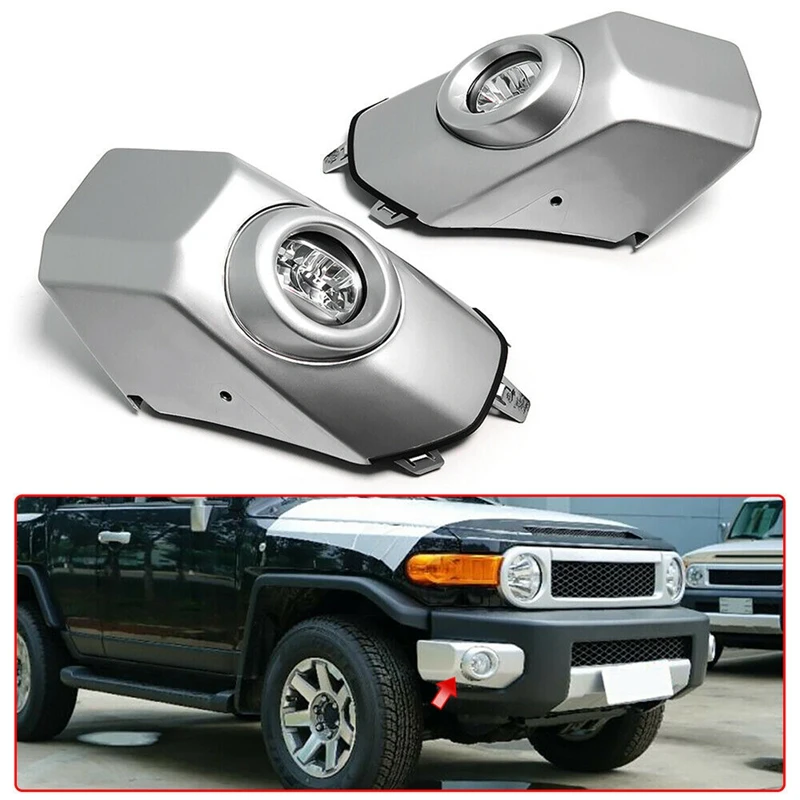 

1 Pair Car LED Fog Light For-Toyota Fj Cruiser 2007-2014 Fog Lamp Frame DRL Daytime Running Light