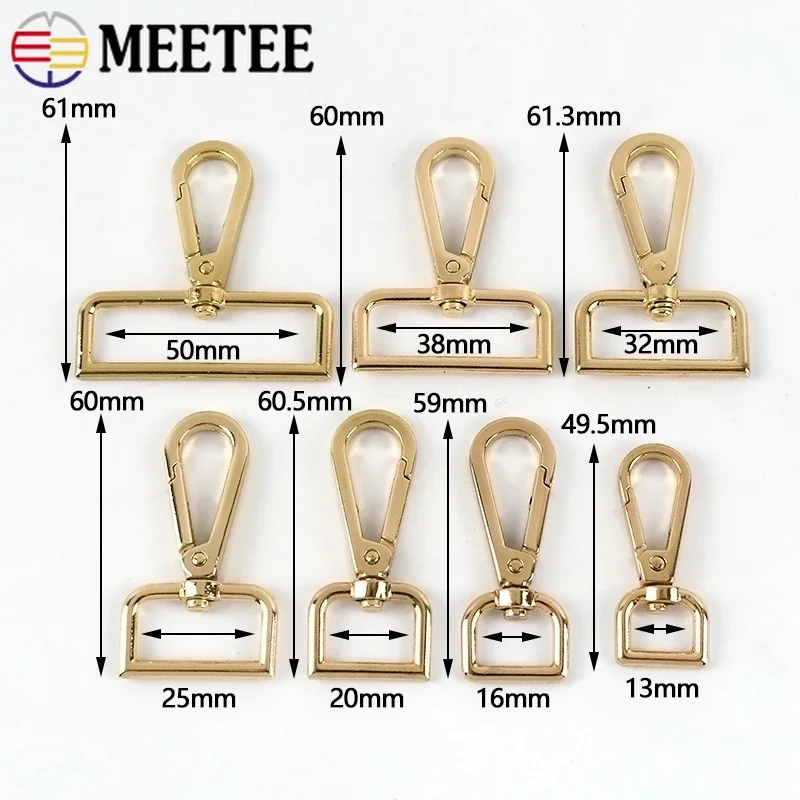 20Pcs 16-50mm Metal Swivel Clasps for Bag Strap Buckles Luggage Dog Collar Hanger Hooks DIY Trigger Clips Snap Crafts