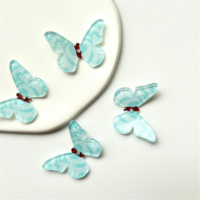 New acrylic beads Imitate shell acetic acid animal butterfly charm connectors for diy earrings hair jewelry making accessories