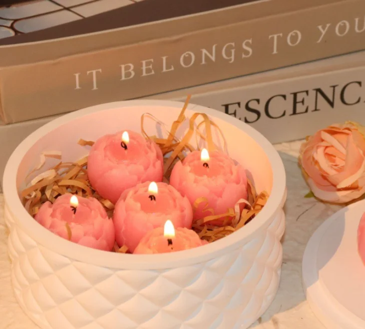 1M0G5ABM61 Floral Aroma Candle Soy Wax Indoor Fragrance Premium Creative Adorable Decorative Piece